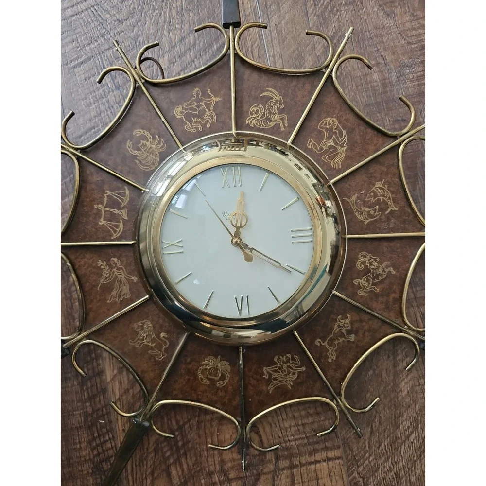 Vintage 50's United #203 Elec Starburst Zodiac Wall Clock Works, Restoration